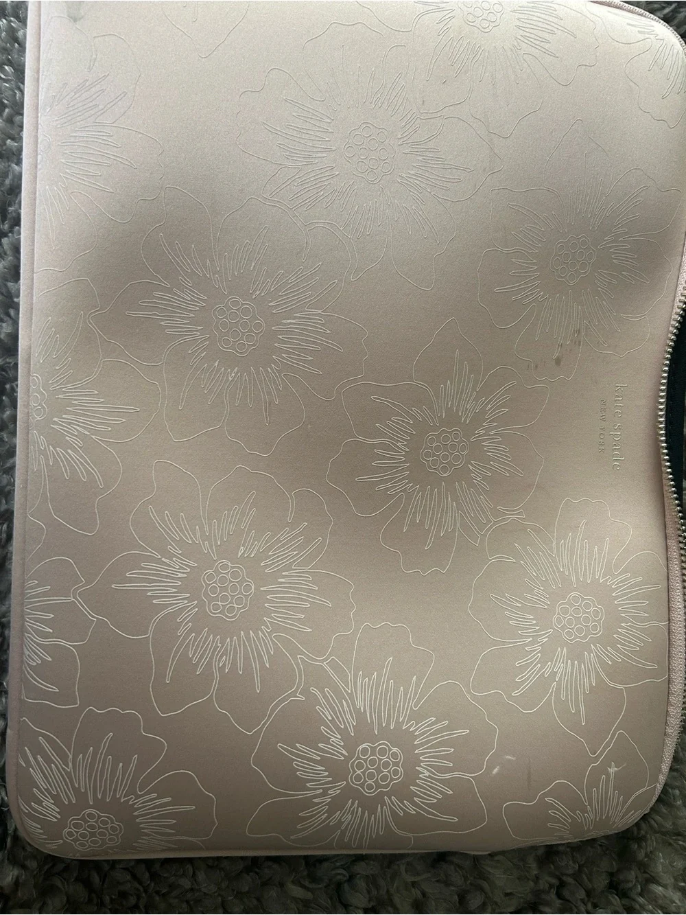 kate spade Blush Pink Floral Embossed Zippered Sleeve